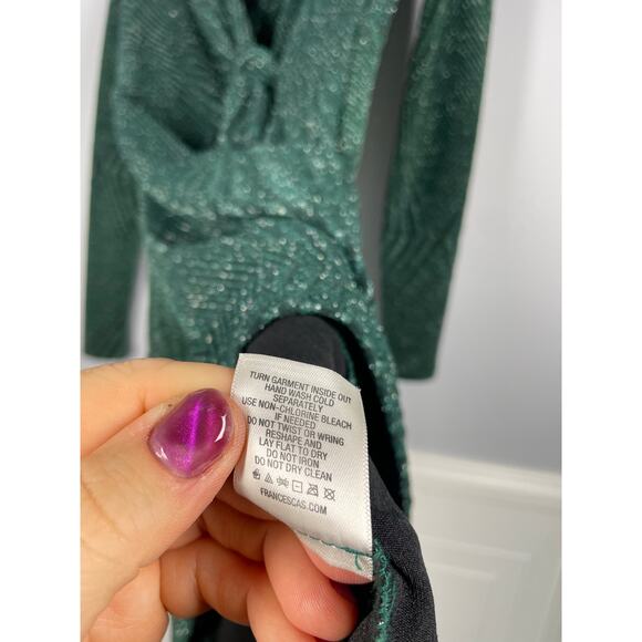 Mi Ami, Size Small, Green & Black Geometric Bodycon Dress, Party, Sparkly, EUC - Picture 4 of 7